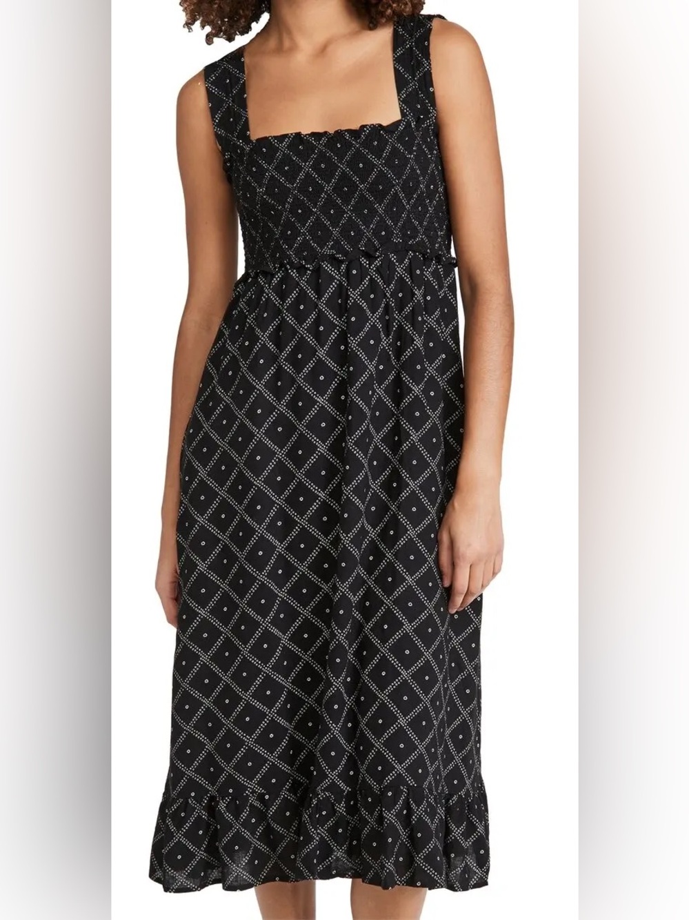 Rails Black Diamond-Print Sleeveless Dress